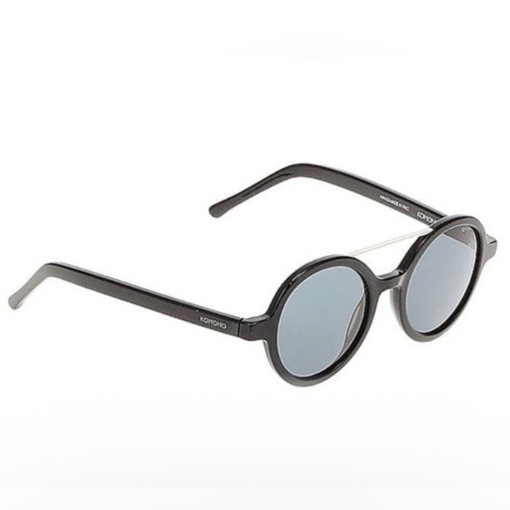 Komono Eyewear The Vivien NEW Classic Round Black Silver Sunglasses - Picture 14 of 16